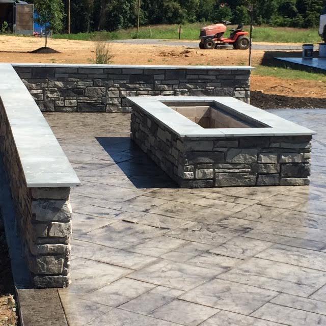 Rectangular Fire Pit Patio Blackwater Concrete