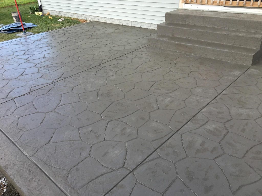 Freshly Stamped Flagstone Patio Blackwater Concrete