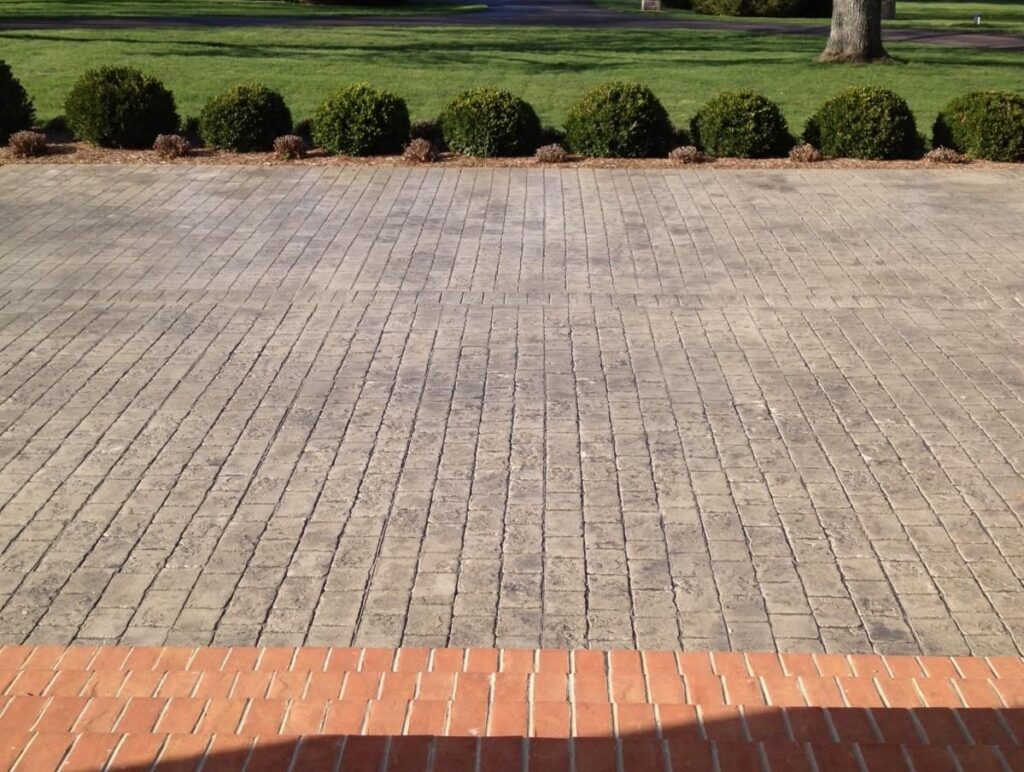 Brick pattern stamped concrete driveway in Winchester VA