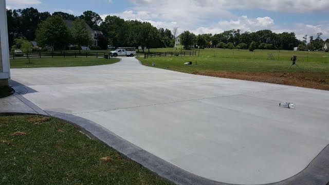Wide broom finish concrete driveway in Winchester VA